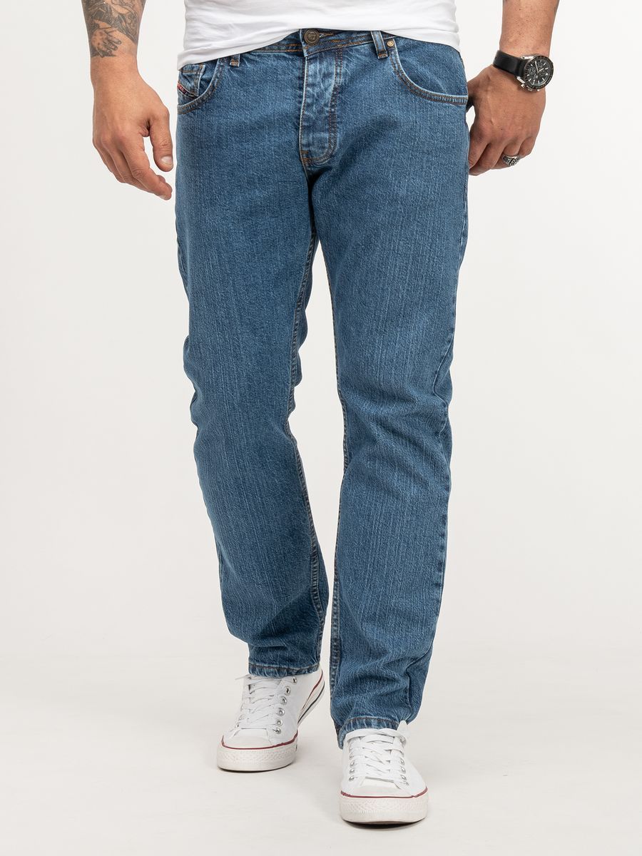 Klassische Straight-Leg Jeans in mittlerer Waschung