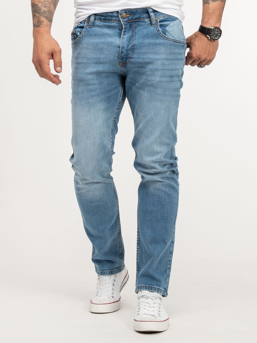 Klassische Straight-Leg Jeans in mittlerer Waschung