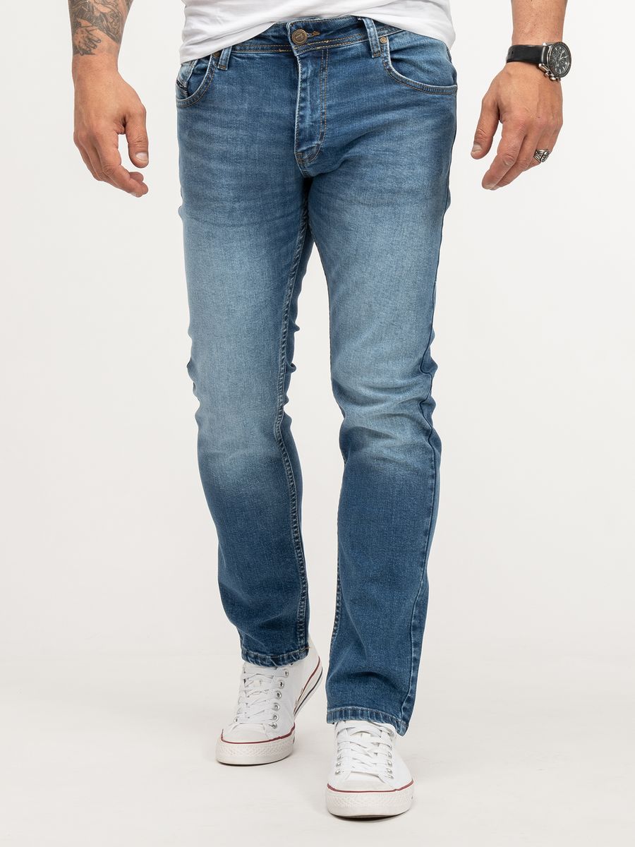 Klassische Straight-Leg Jeans in mittlerer Waschung