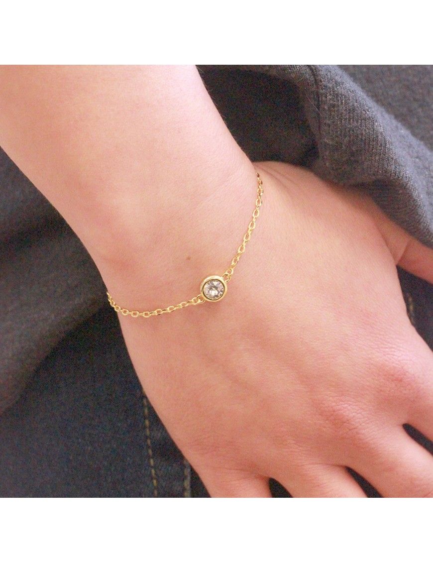 Elegantes Kristallarmband mit Zargenfassung