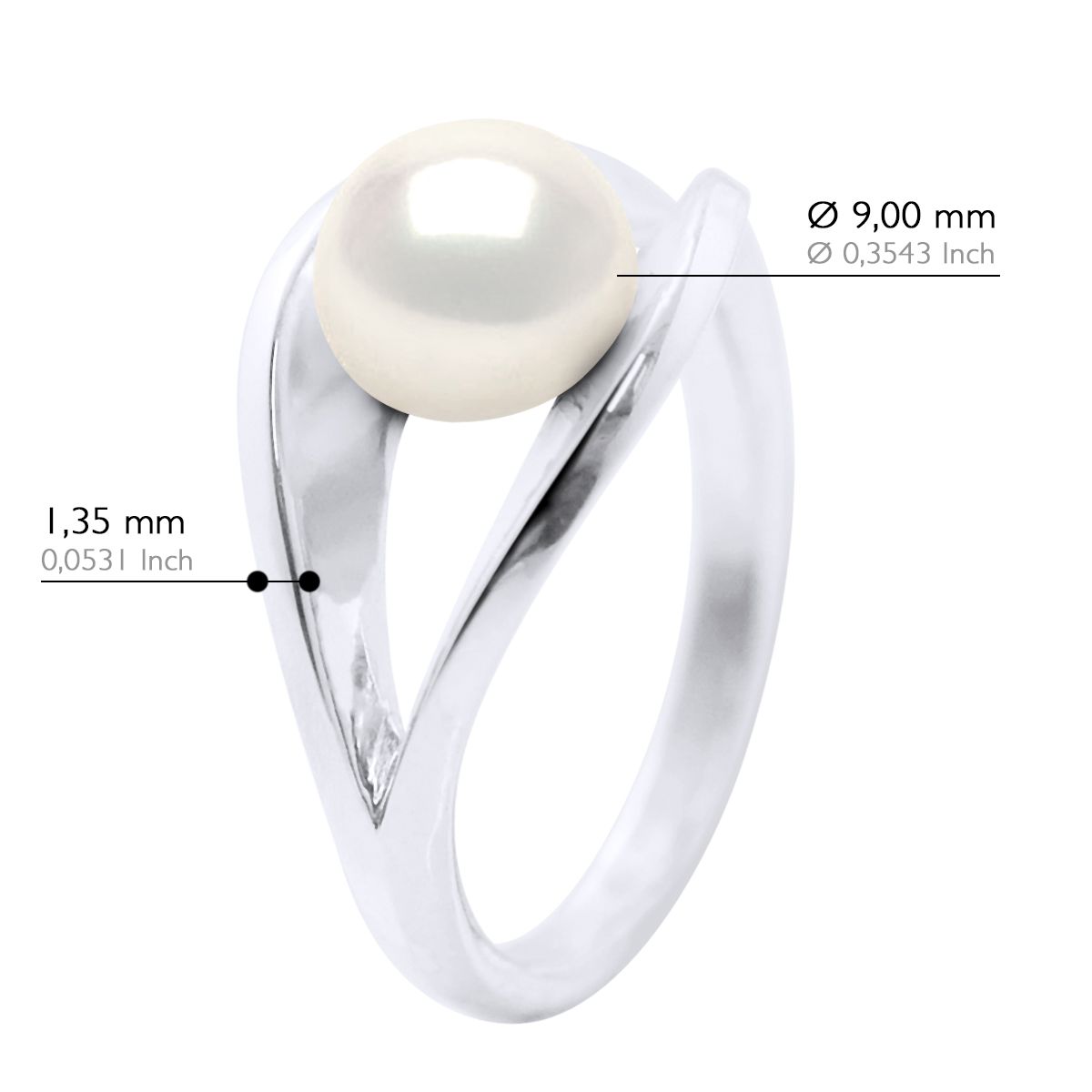 Eleganter Bypass-Ring mit Süßwasserperle