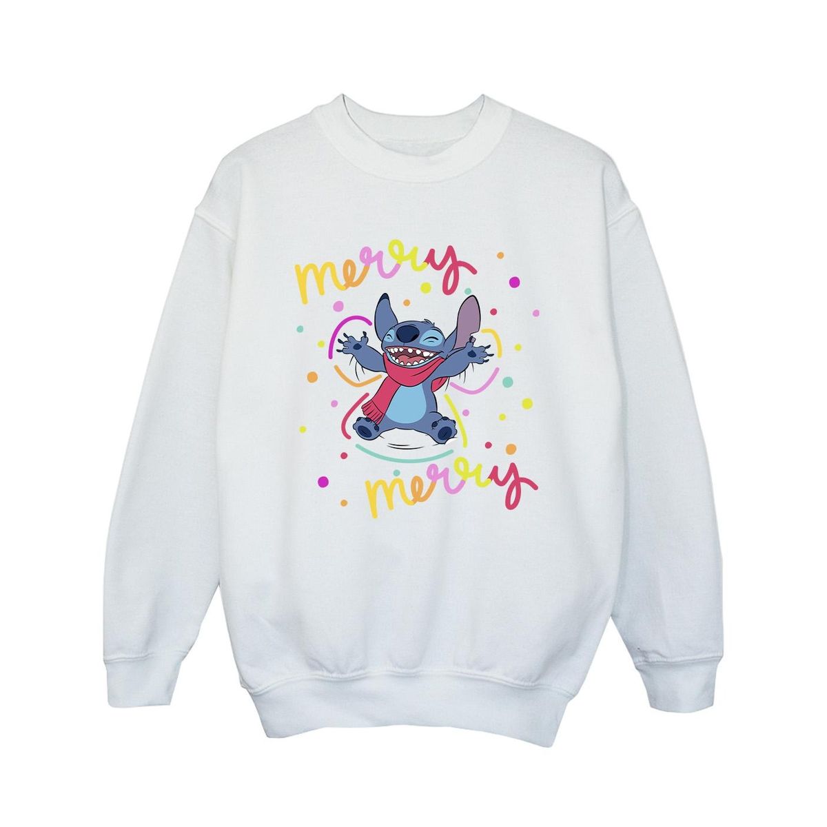 Disney - "Lilo & Stitch Merry Rainbow" Sweatshirt für Mädchen (Weiß)