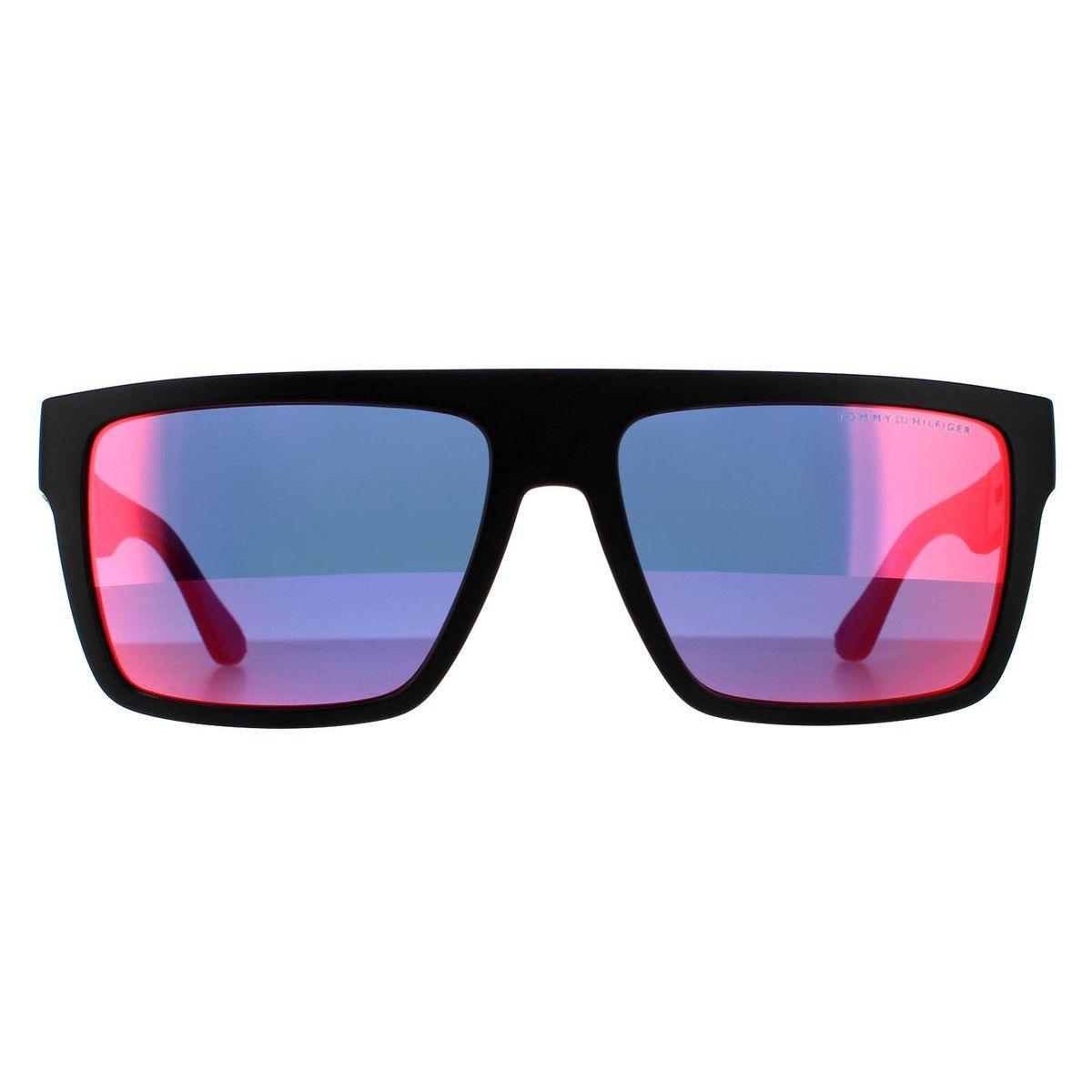 Rechteckige Sonnenbrille mit mattem schwarzen Rahmen