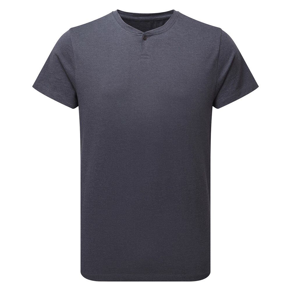 Melange Henley T-Shirt mit kurzen Ärmeln