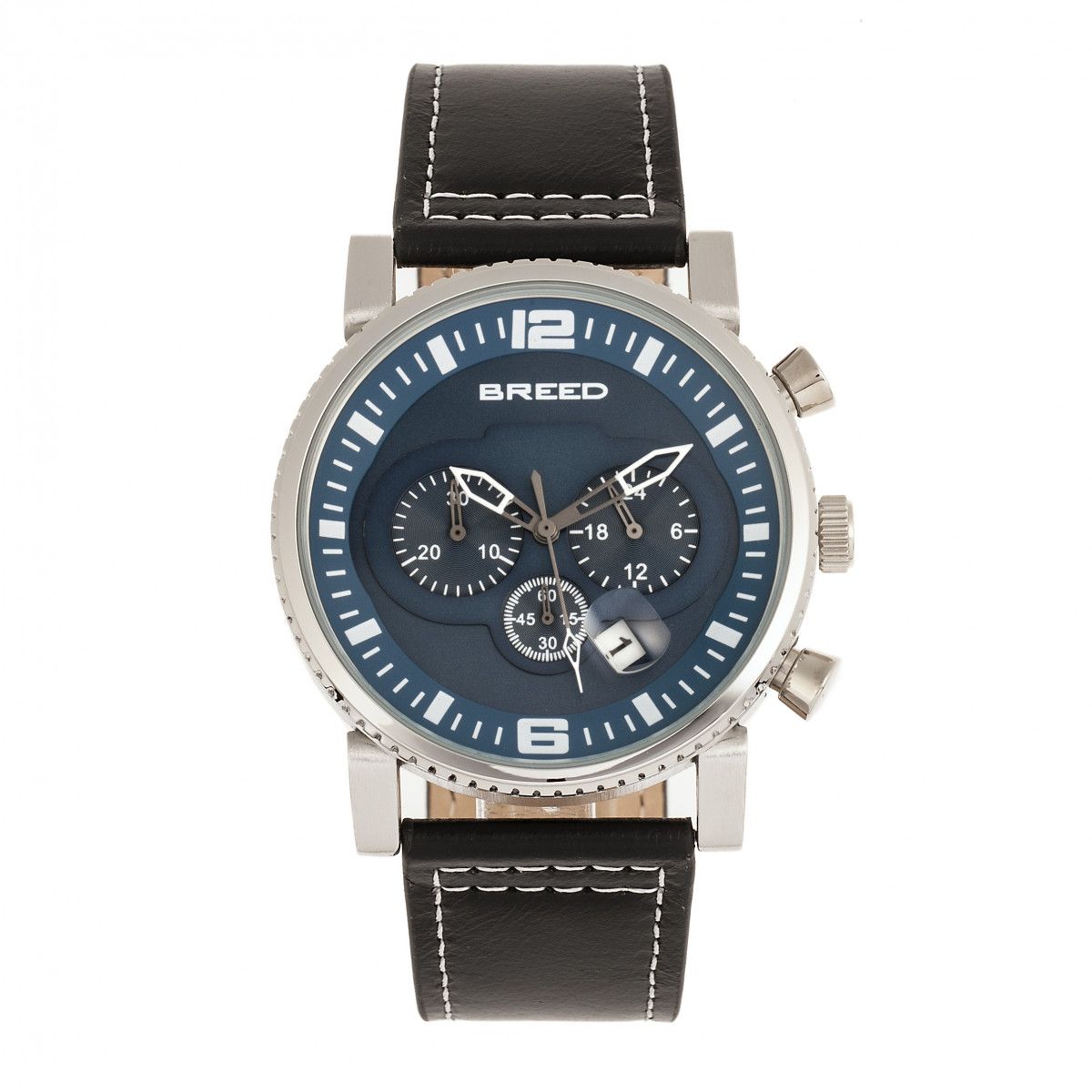 Chronograph Uhr mit Lederarmband