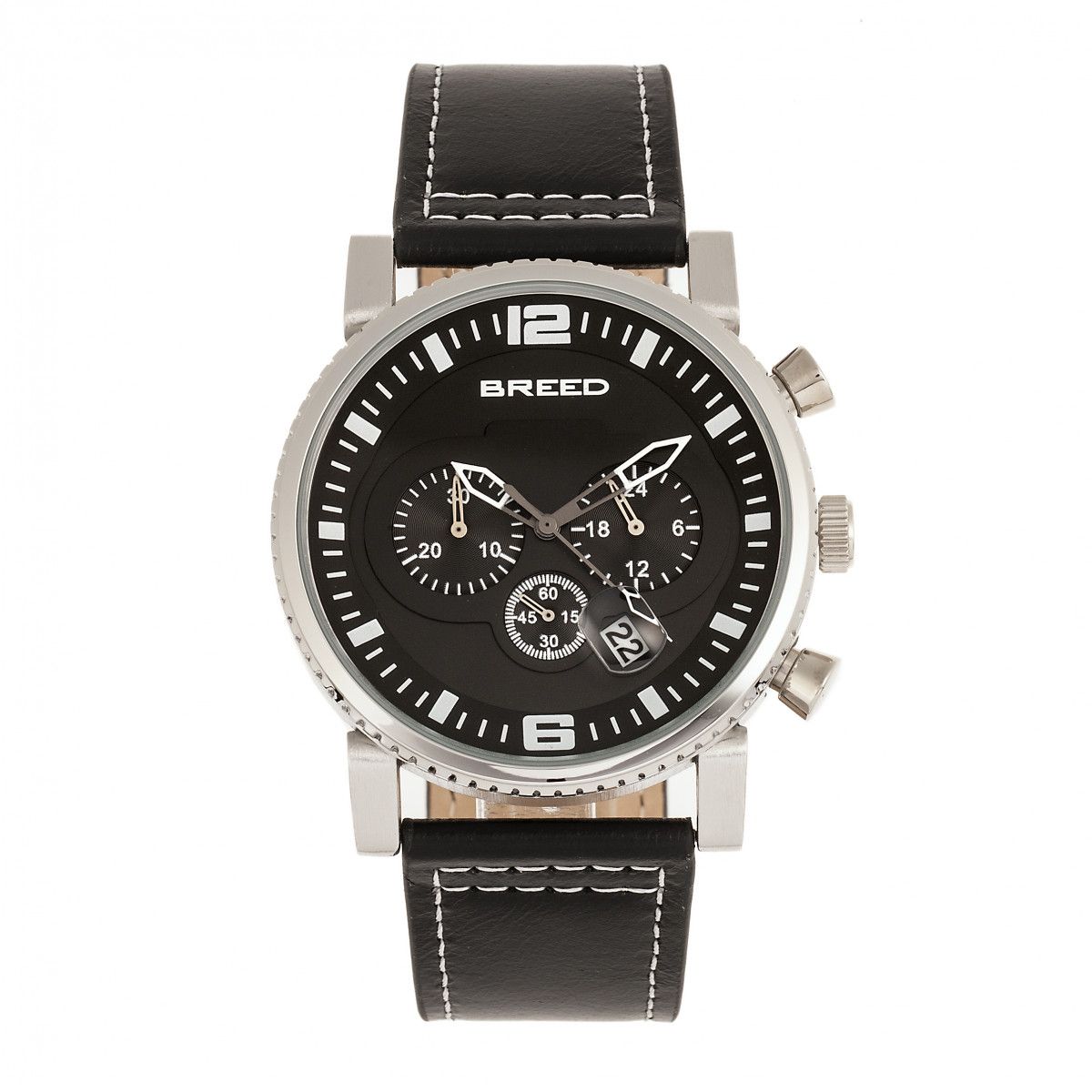 Chronograph Uhr mit Lederarmband