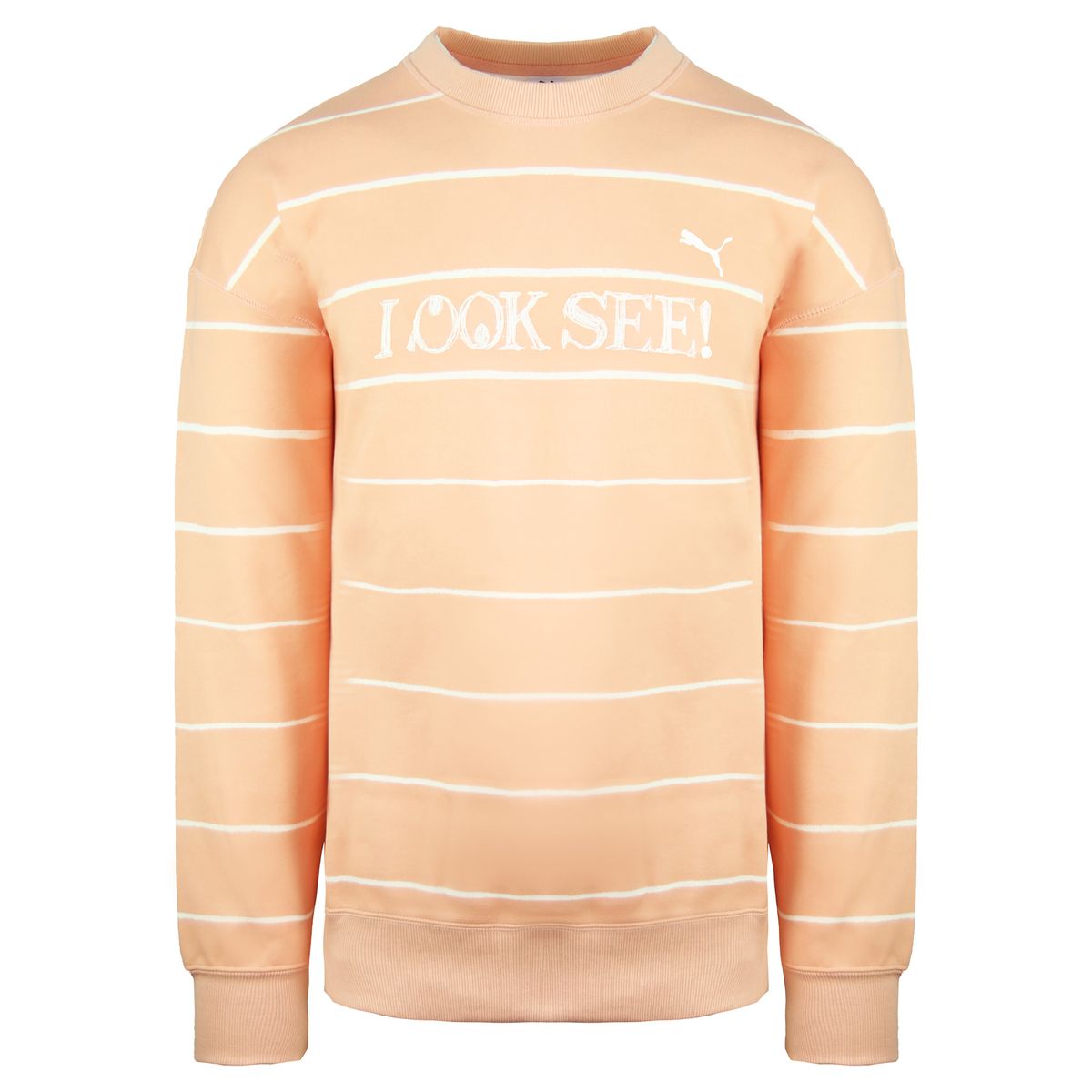 Gestreiftes Sweatshirt mit Grafikprint und Rundhalsausschnitt