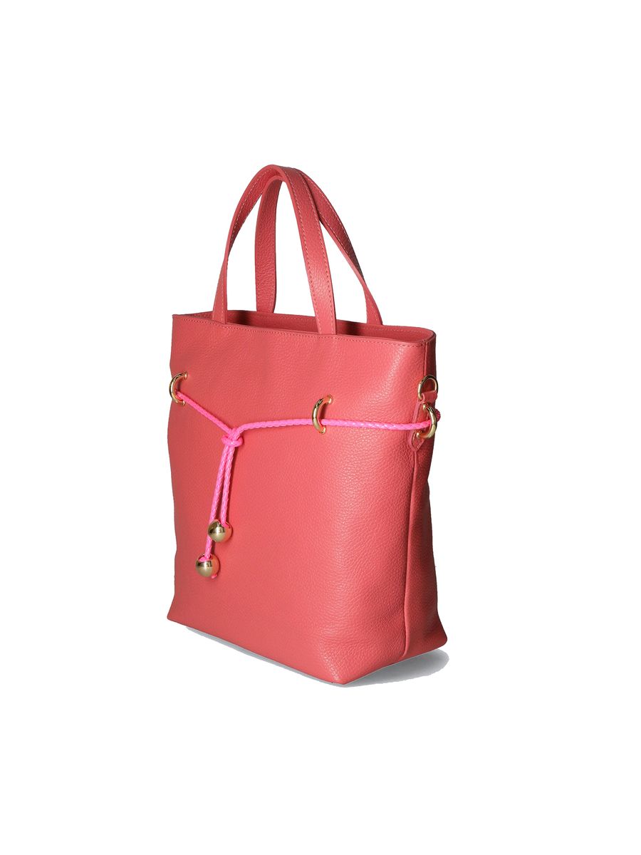 Leder-Handtasche mit Zierkordel