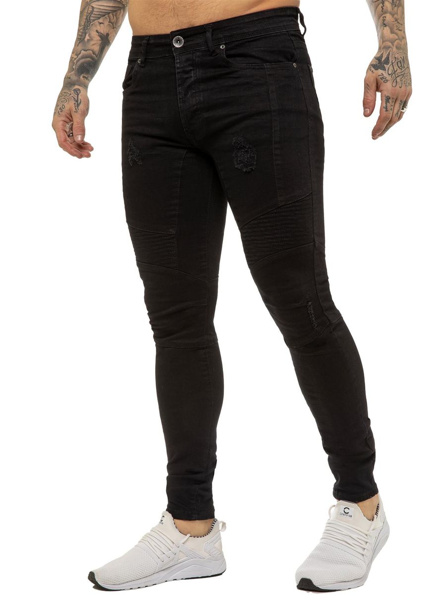 Skinny Stretch Jeans im Biker-Stil