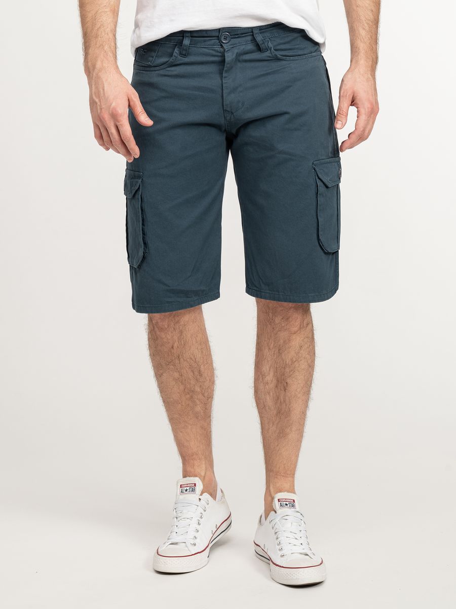 Distressed Denim Shorts mit Knopfleiste