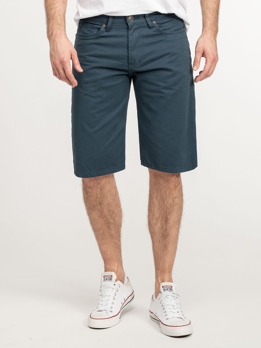 Distressed Denim Shorts mit Knopfleiste