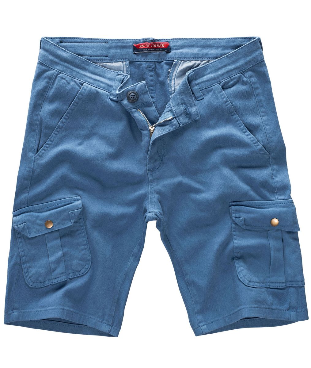 Distressed Denim Shorts mit Knopfleiste
