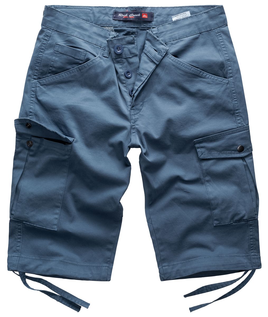 Distressed Denim Shorts mit Knopfleiste