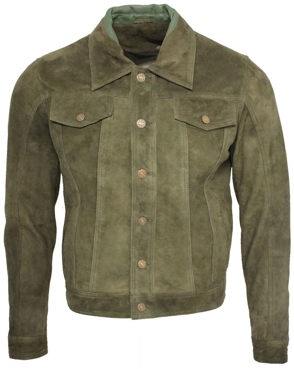 Trucker-Jacke aus Wildleder in Burgunderrot