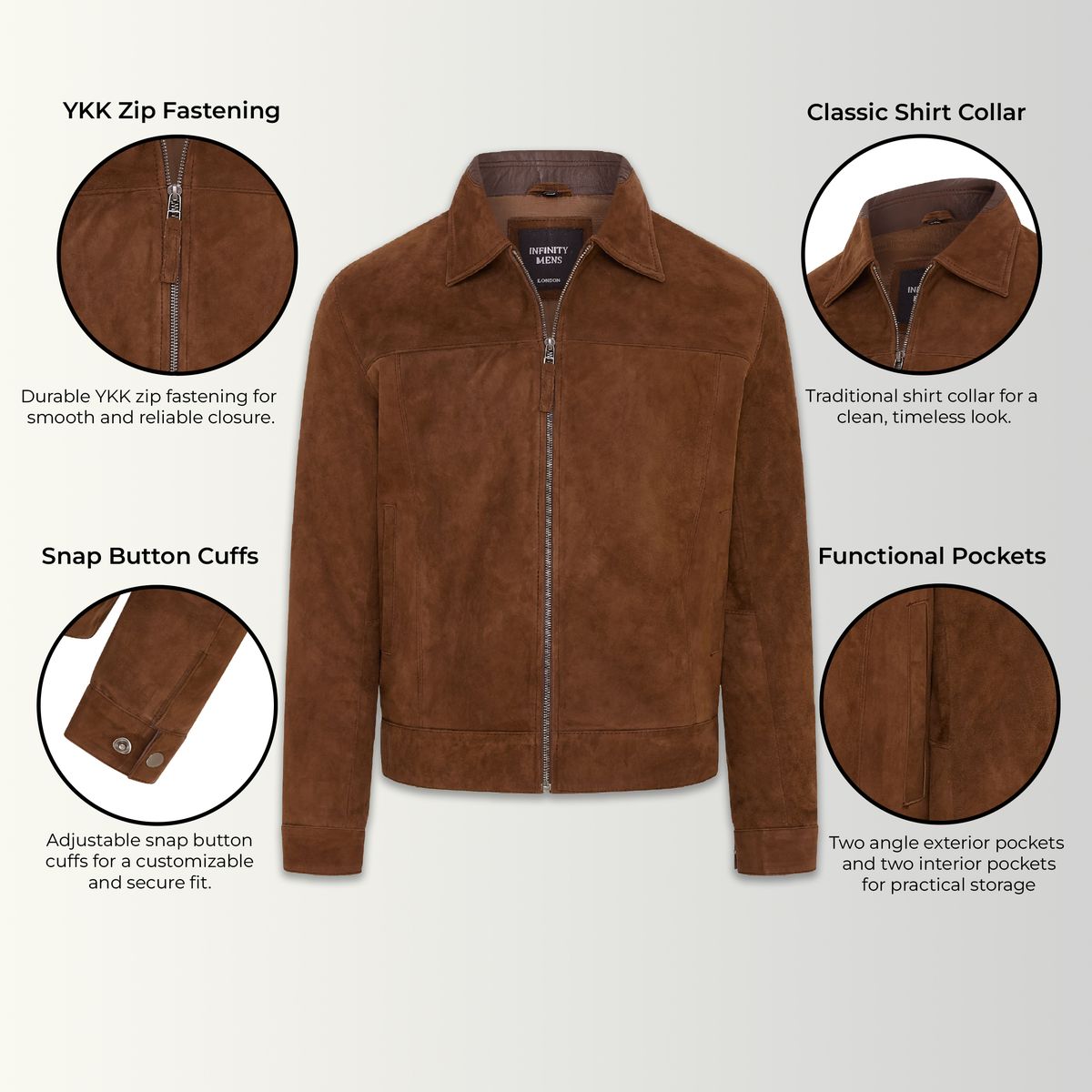Klassische Harrington-Jacke aus Wildleder