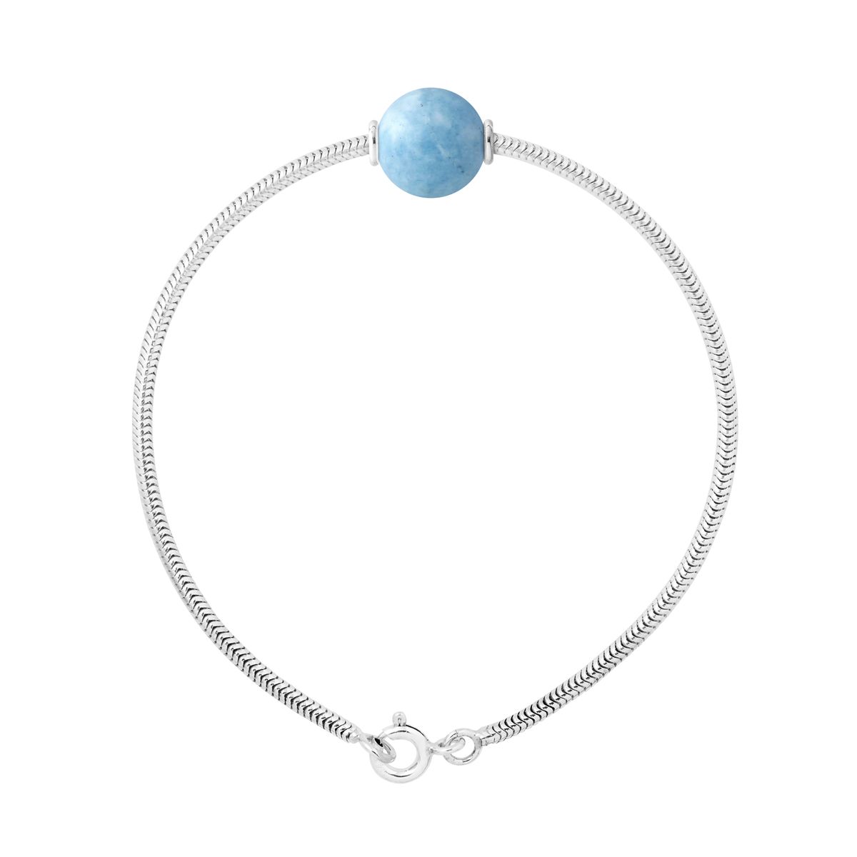 Sterlingsilber Armband mit Aquamarin Perle