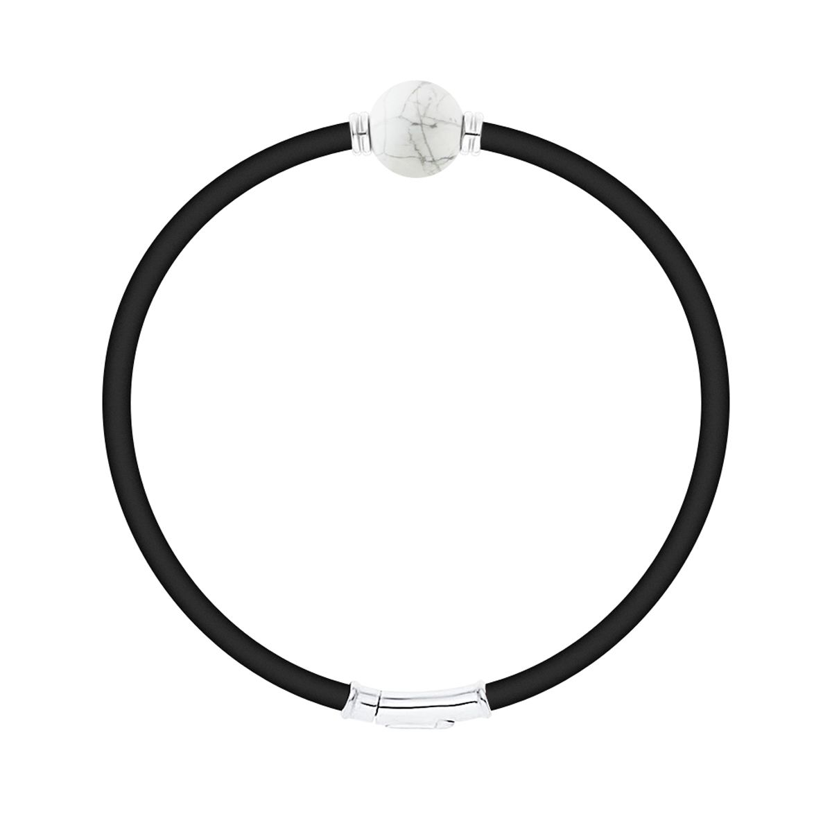 Neopren Armband Howlith Stein Silber