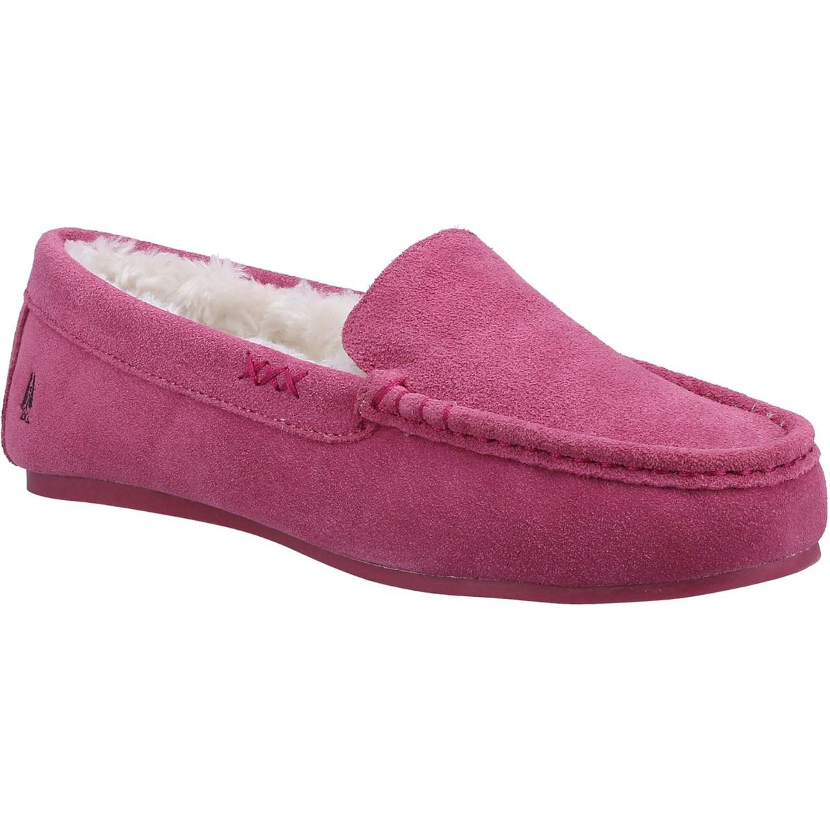 Hush Puppies Annie Mocassin Wildleder Damen Rosa Hausschuhe