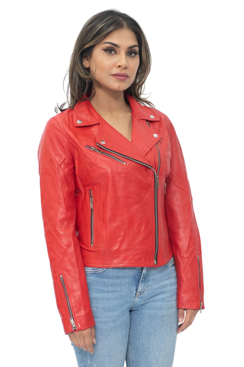 Klassische Brando Biker Lederjacke