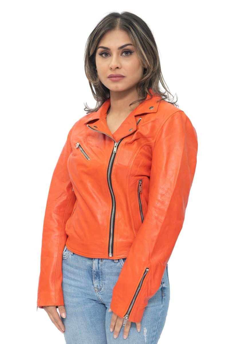Klassische Brando Biker Lederjacke