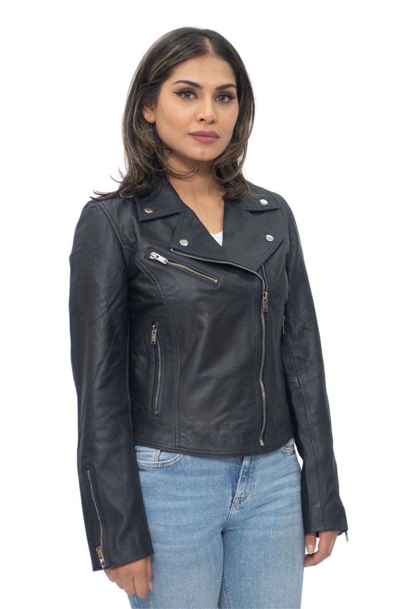 Klassische Brando Biker Lederjacke