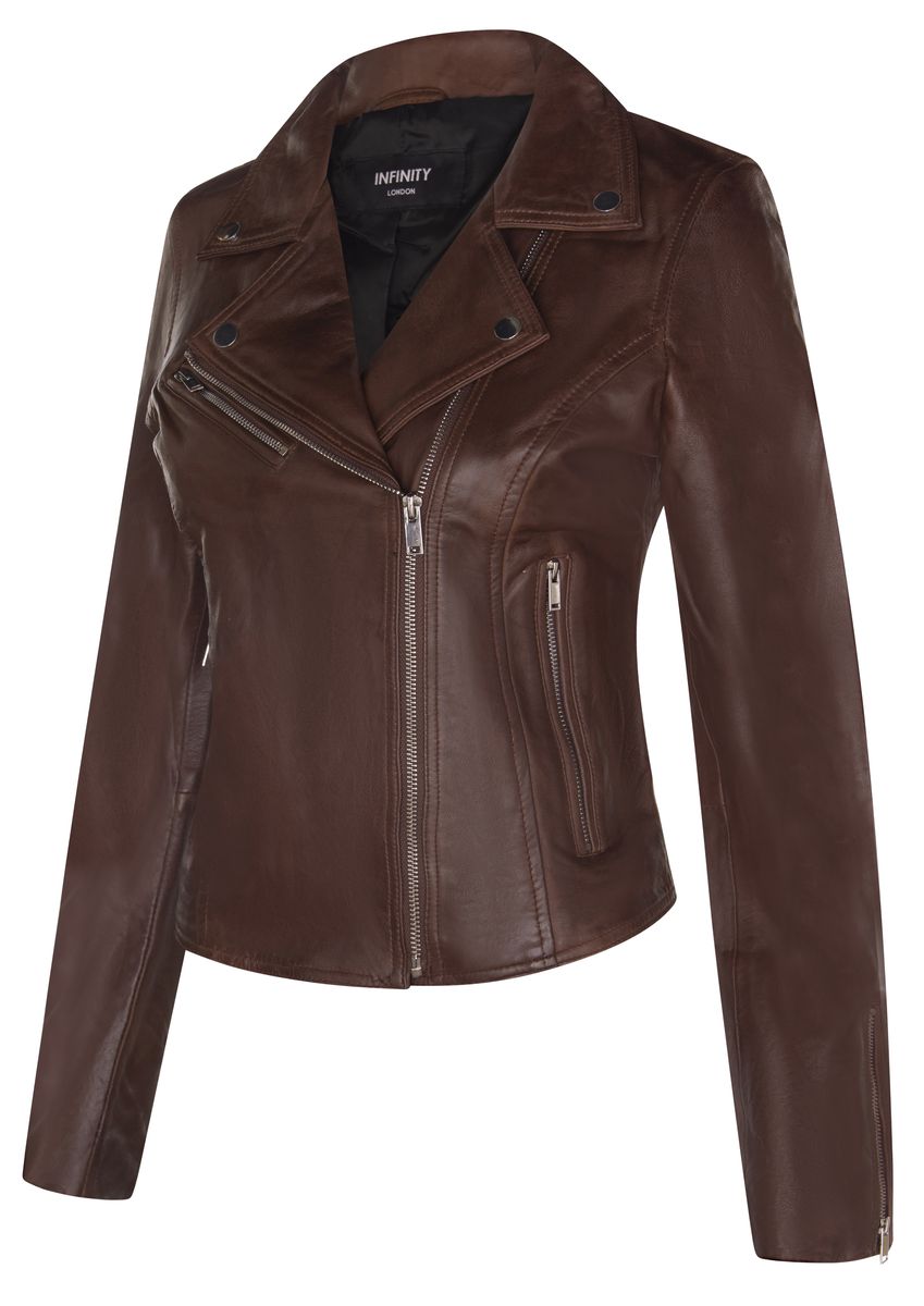 Klassische Brando Biker Lederjacke