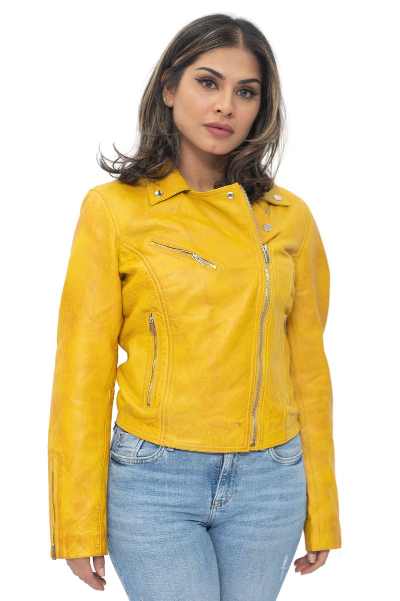 Klassische Brando Biker Lederjacke