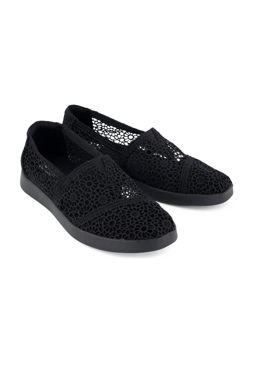 Bequeme schwarze Spitzen-Slipper