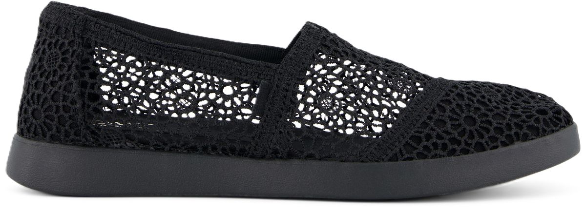 Bequeme schwarze Spitzen-Slipper