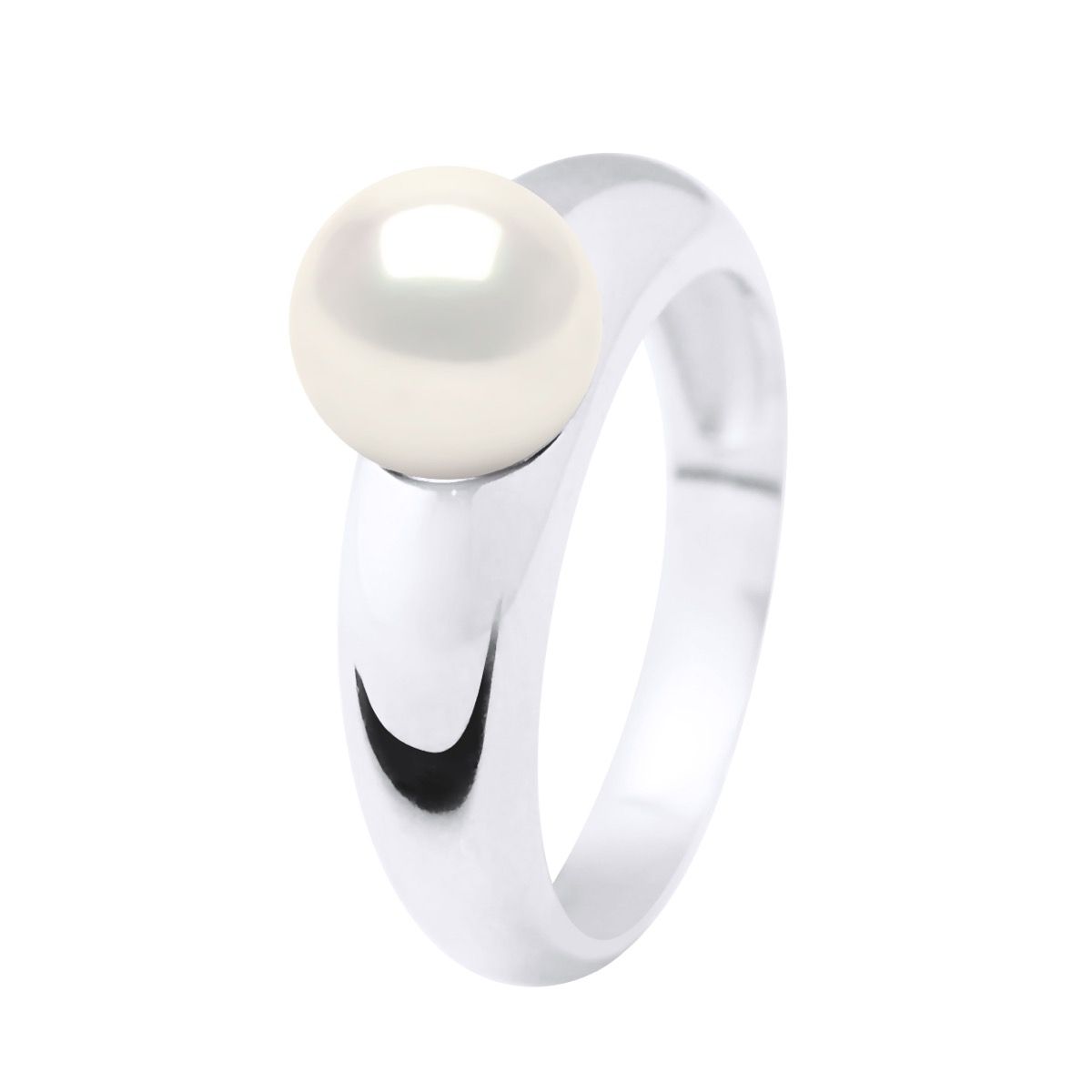 Minimalistischer Weißgoldring mit Perle