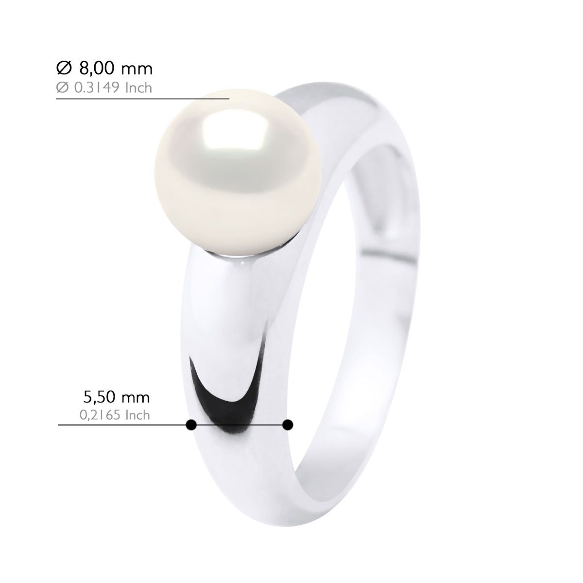 Minimalistischer Weißgoldring mit Perle