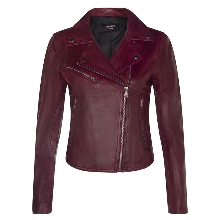 Klassische Damen-Bikerjacke aus Leder