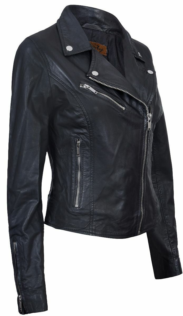 Klassische Brando Leder-Bikerjacke