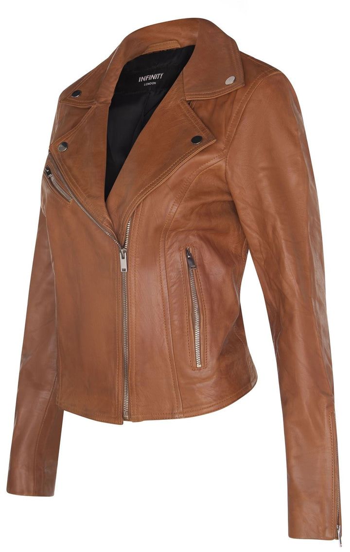 Klassische Brando Leder-Bikerjacke