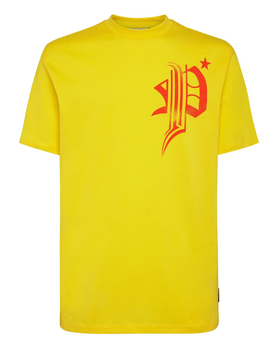 T-Shirt mit Totenkopf und Hexagon-Logo