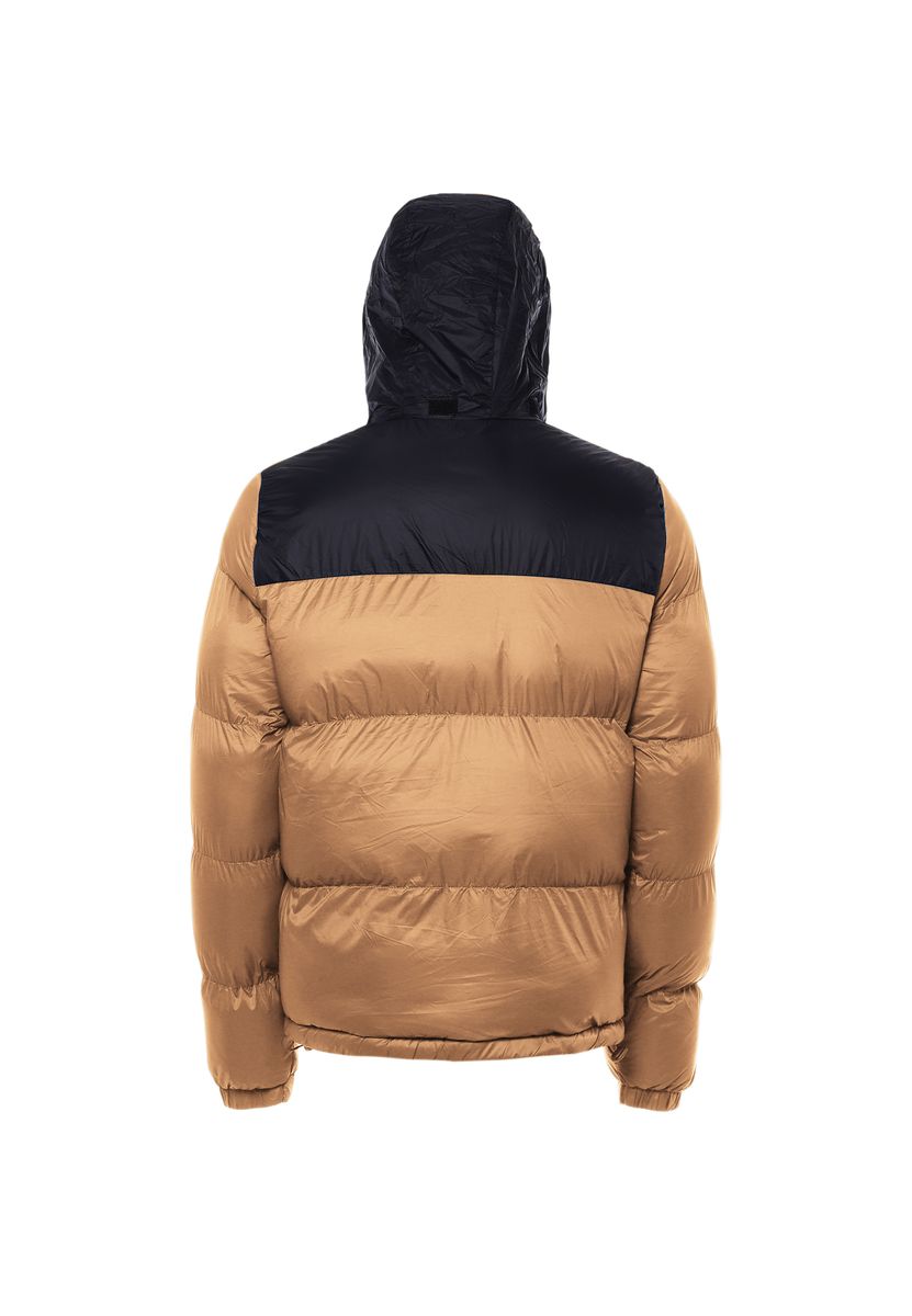 Zweifarbige Kapuzen-Steppjacke für Herren