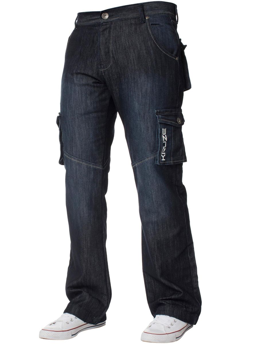 Herren Cargohose mit dunkler Waschung