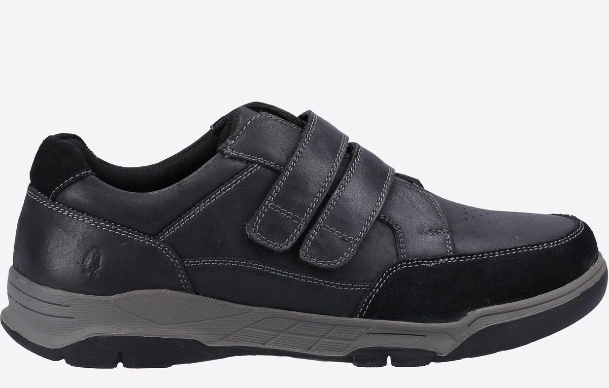 Hush Puppies Fabian Double Strap Leder Herren Schwarze Mokassins