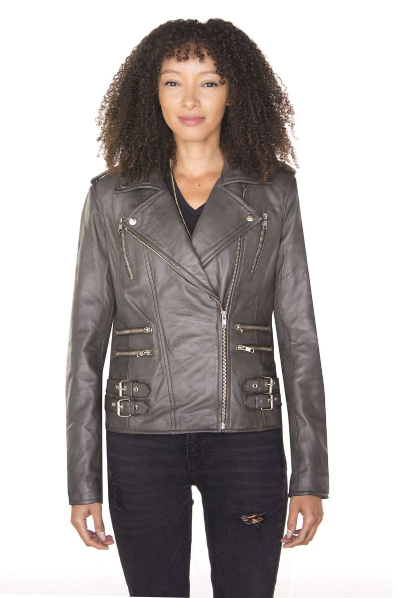Damen Brando Vintage Bikerjacke