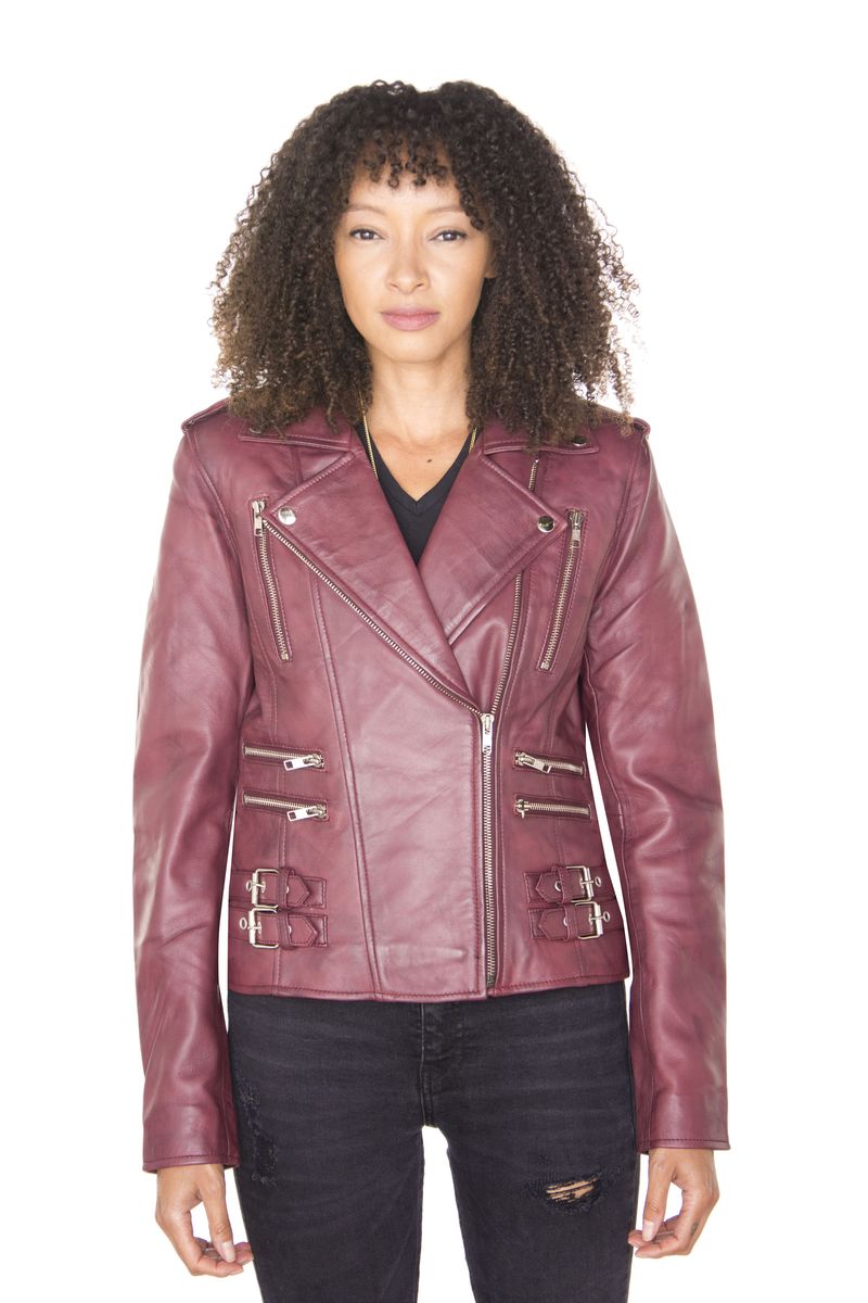 Damen Brando Vintage Bikerjacke