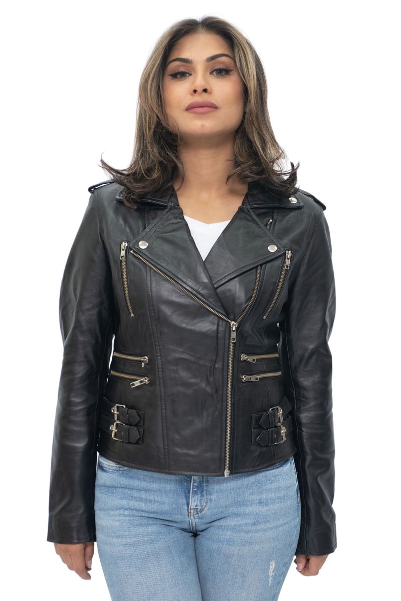Damen Brando Vintage Bikerjacke