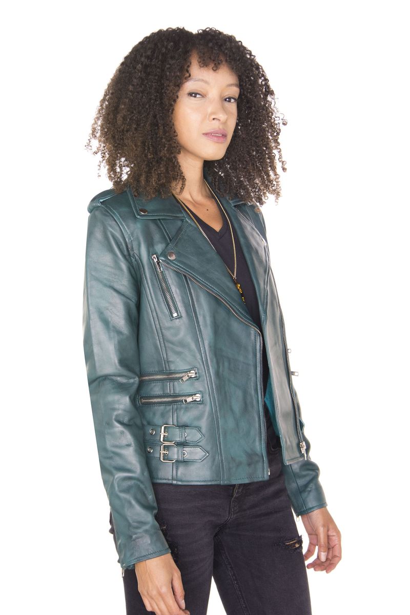 Vintage Leder Bikerjacke im Brando-Stil