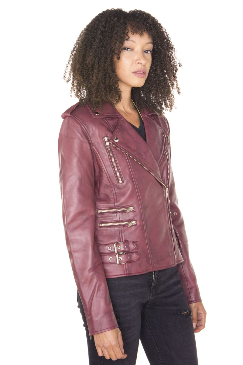 Vintage Leder Bikerjacke im Brando-Stil