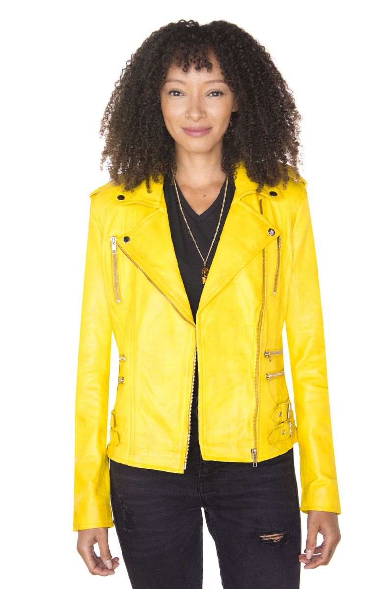 Vintage Leder Bikerjacke im Brando-Stil