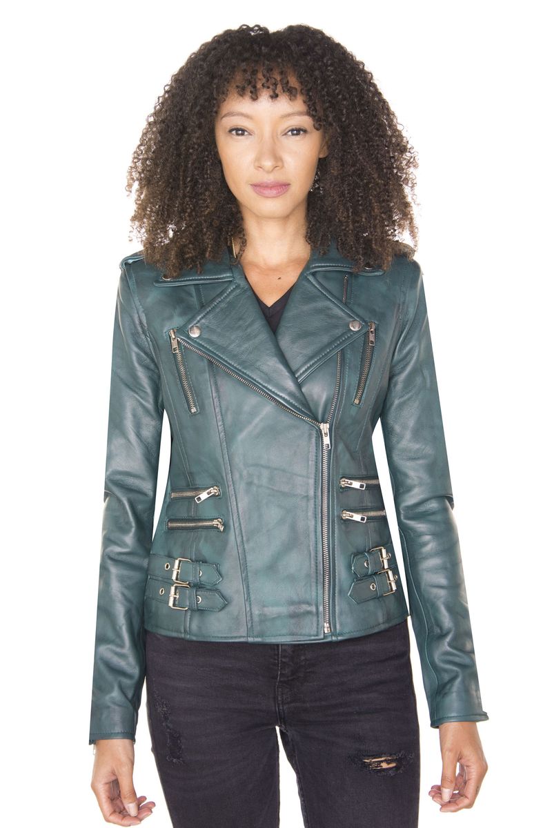Damen Brando Vintage Bikerjacke