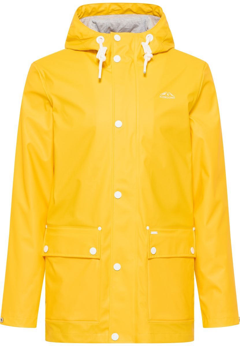 Herren Regenjacke mit Kapuze und Knopfleiste