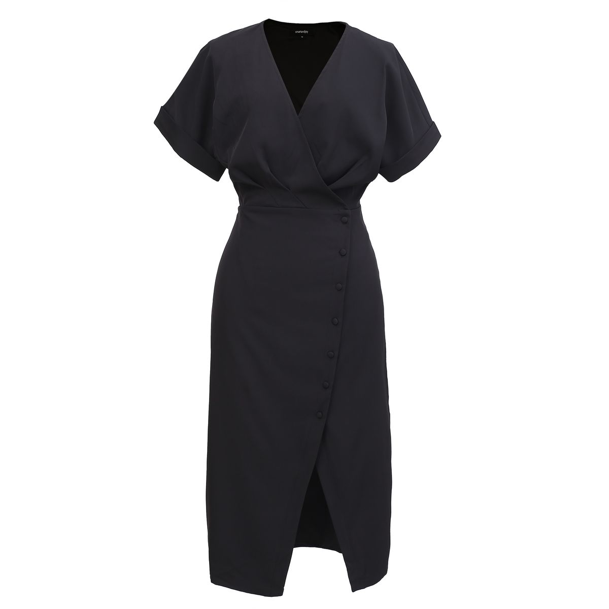 Elegantes Midi-Wickelkleid mit Knöpfen
