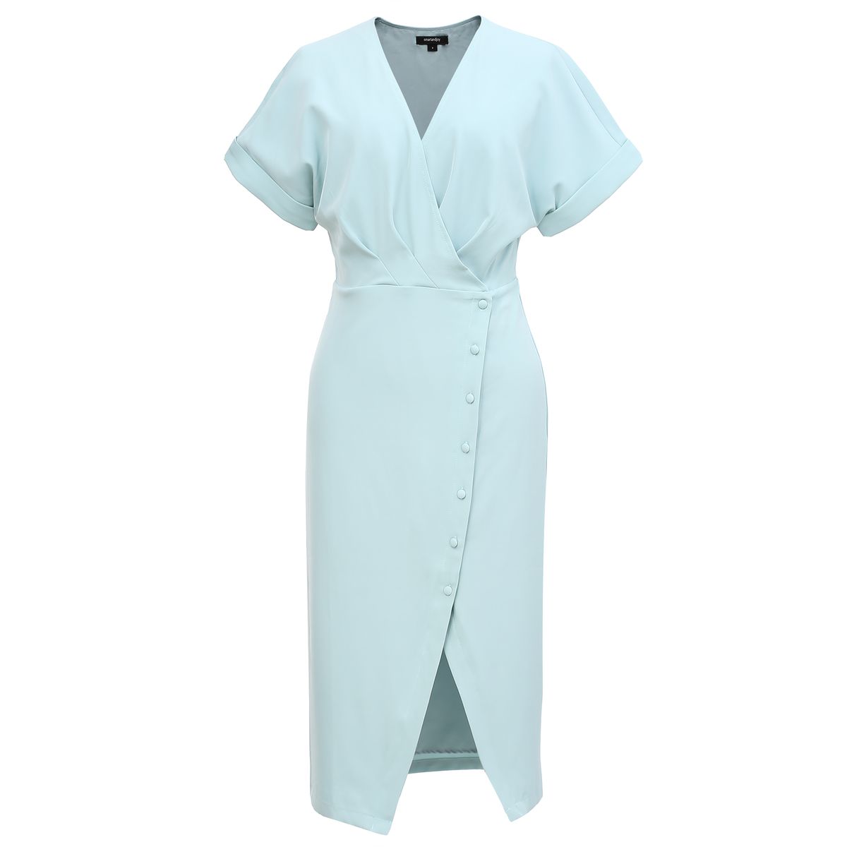 Elegantes Midi-Wickelkleid mit Knöpfen