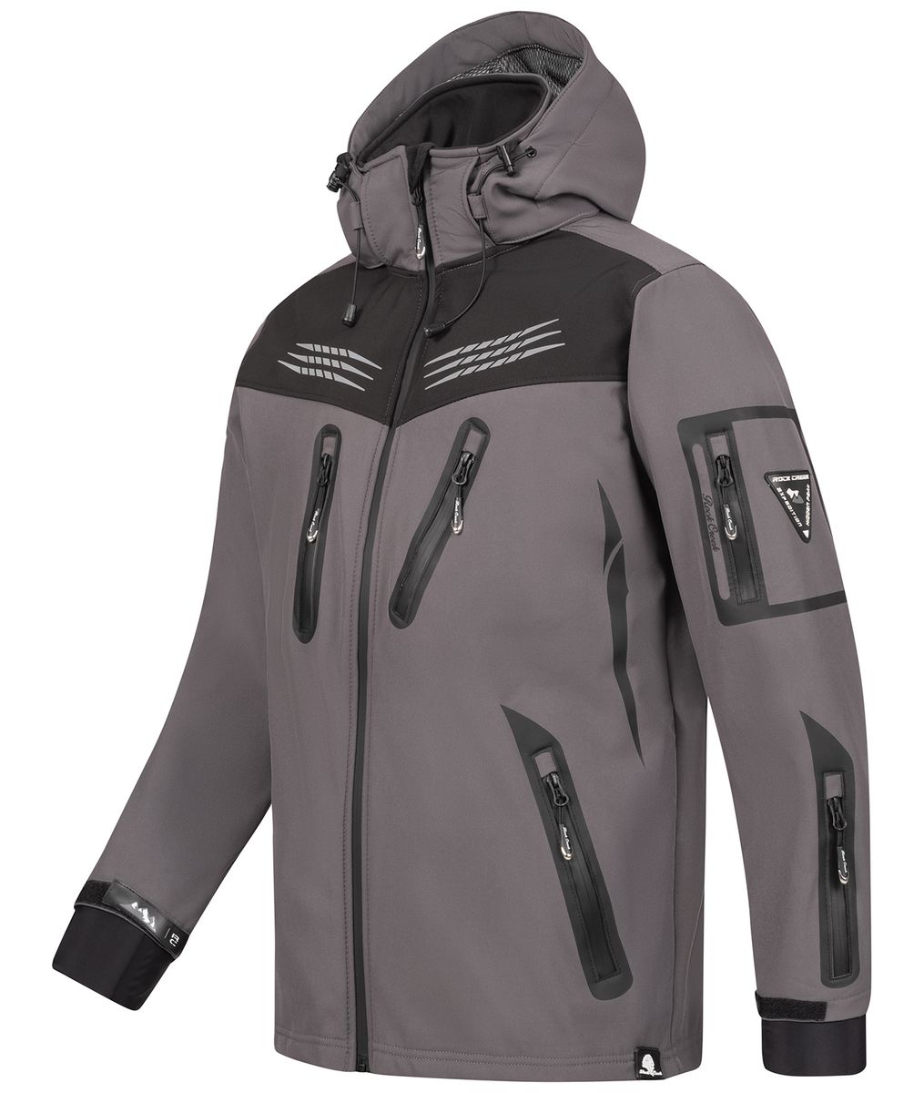 Funktionale Softshell-Outdoorjacke mit Kapuze