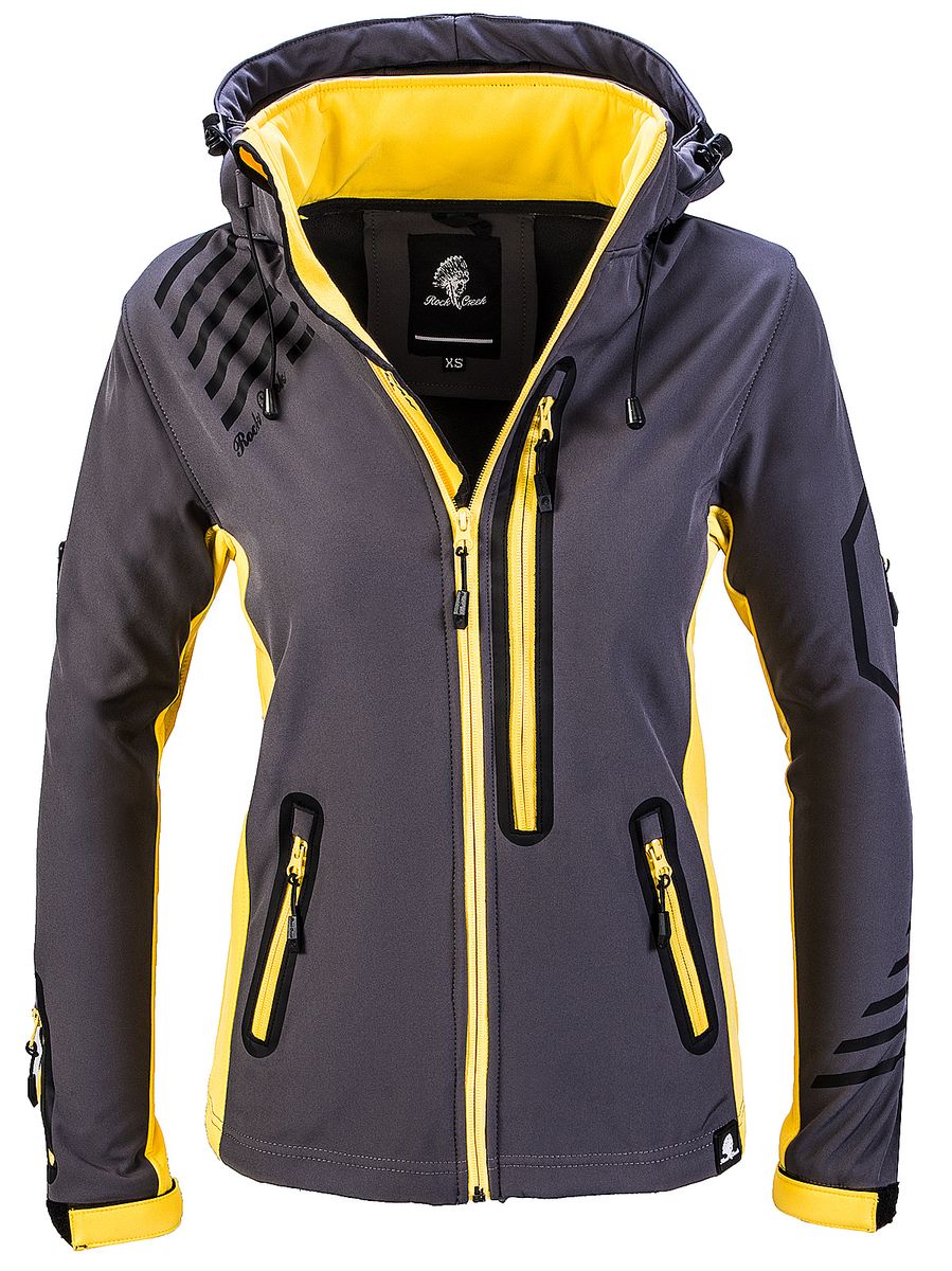Damen Softshell Jacke Windbreaker mit Kapuze